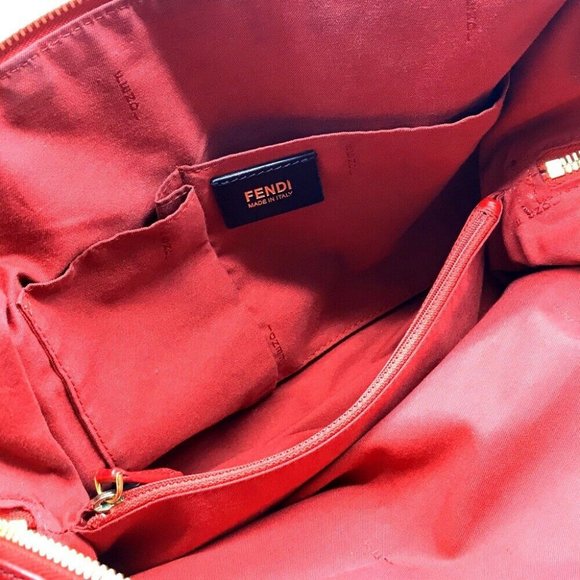 FENDI chameleon Shoulder Bag Hand Bag 2way bag Red - Picture 9 of 12
